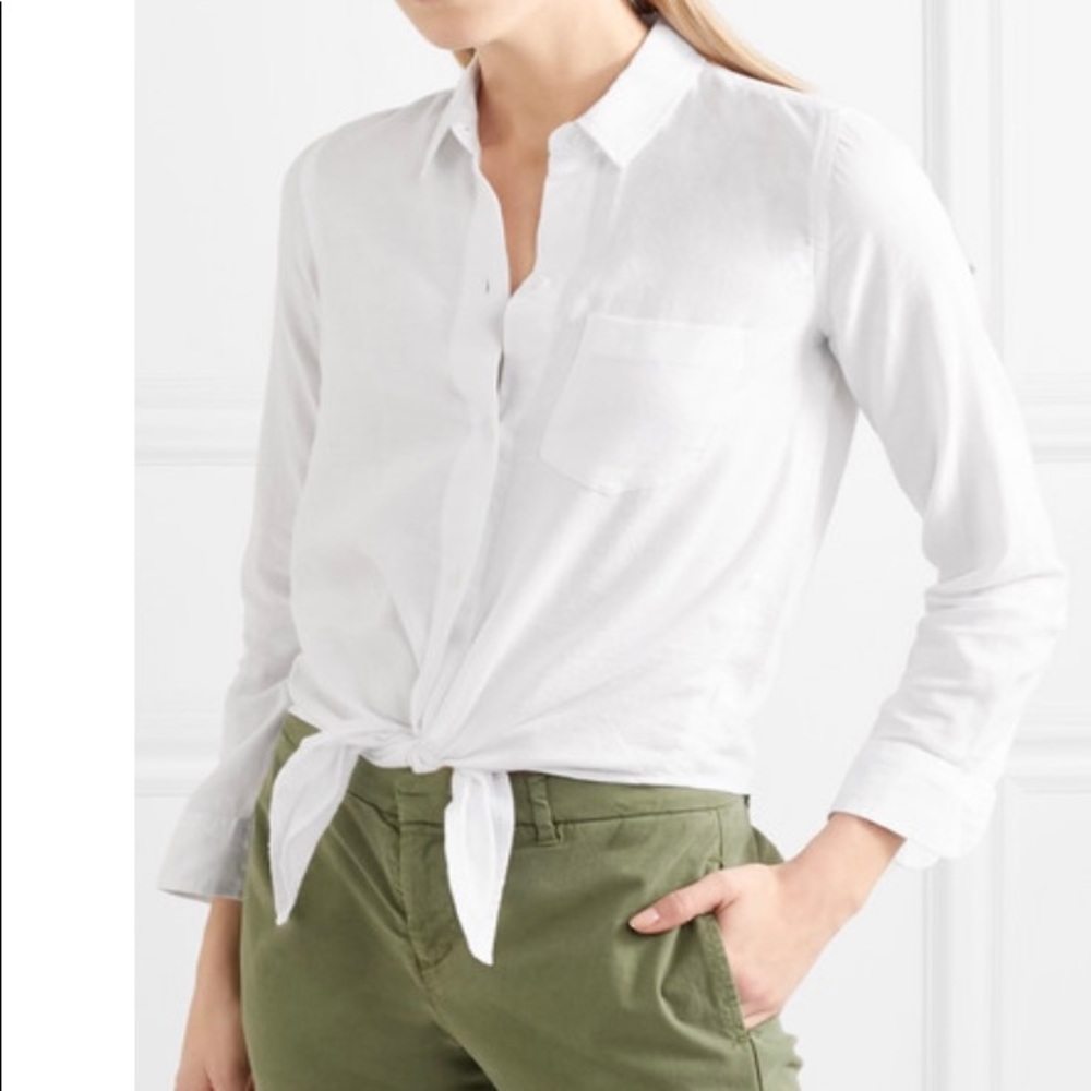 Madewell tie-front cotton button-up shirt